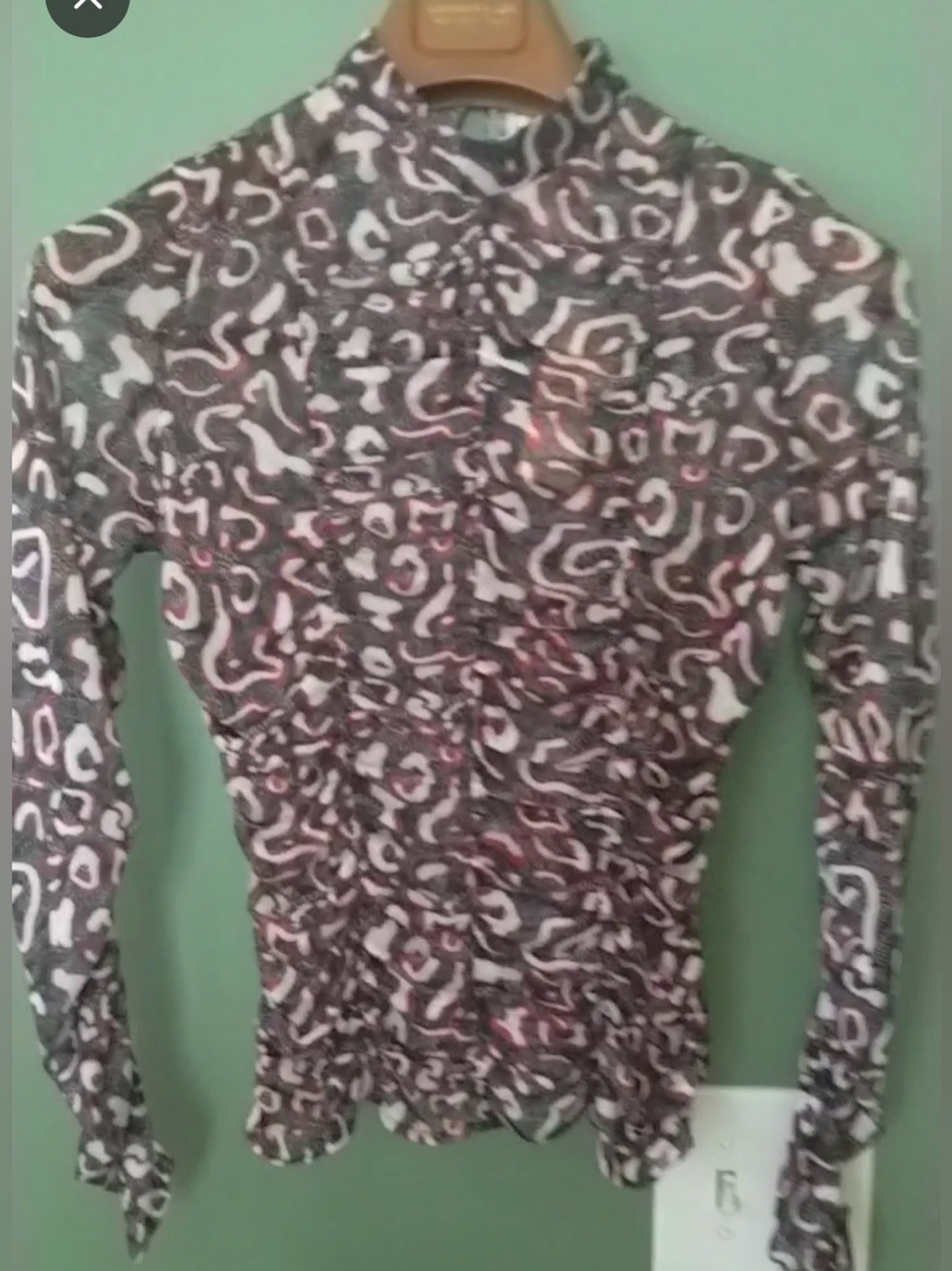 Rebecca Minkoff patterns spandex long sleeves stand neck top